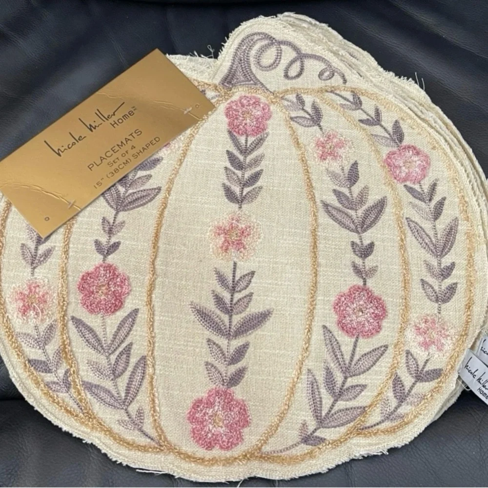 Thanksgiving Nicole Miller Pumpkin Jute Placemats, Set of 4
